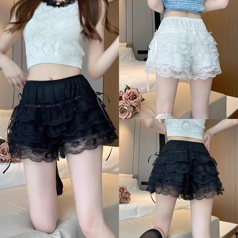 Lace Bow Korean Version Outerwear Leggings Shorts Summer Women\'s Casual Shorts