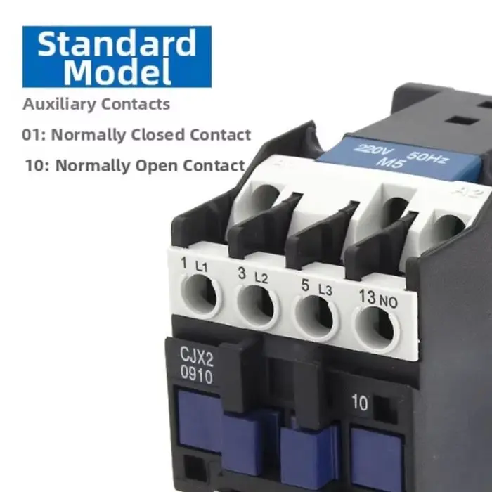 Three Pole AC Contactor CJX2-1810 220V 50/60Hz 18A Power Switch With 1NO Auxiliary Contact For Industrial Motor Control System