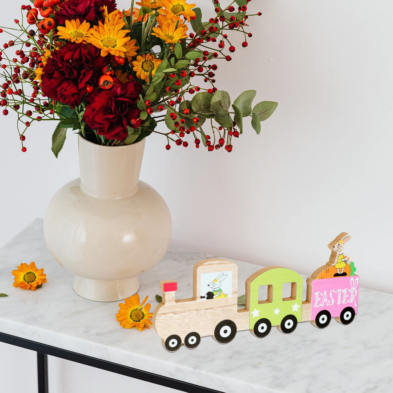 

Easter Wooden Table Sign Decorative Wood Craft Ornament Easter Tabletop Centerpiece Home Party Decor Desktop Sign Ornament