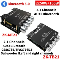 ZK-1002T Bluetooth-Compatible Amplifier HIFI 2.0 Channel 100Wx2 Audio Module Kit Adjustment Subwoofer Amplifier Board Channel