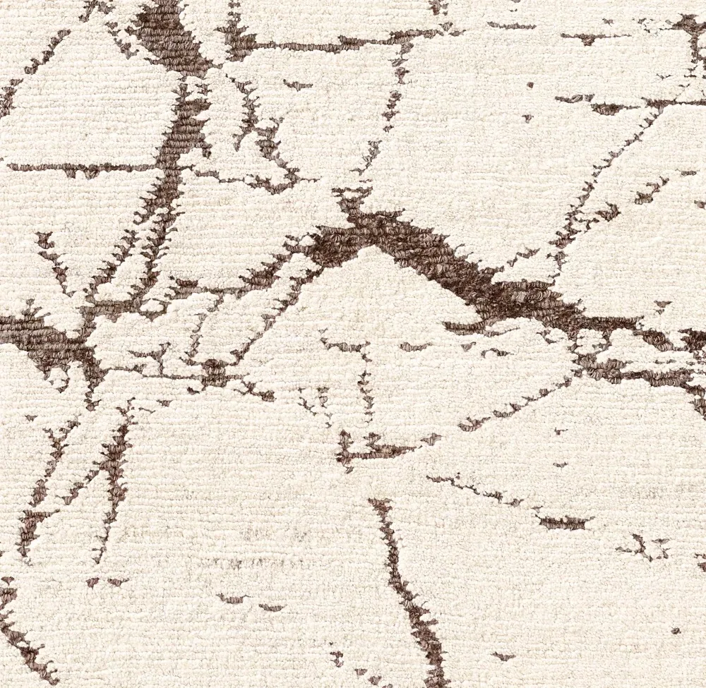 ！@Cream/Chocolate Color Natural Marble Look Handmade Wool Jute Carpet Soft Hand Sheared Pile Living Room Rug