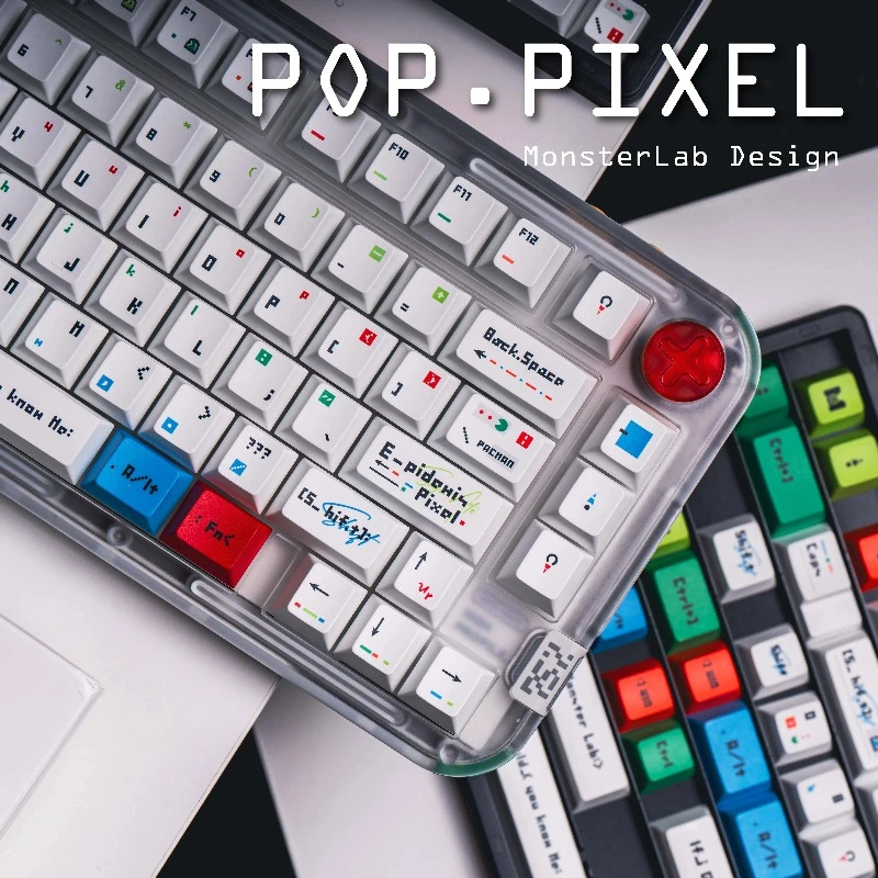 POP.PIXEL Popular Pixel blanco 1,7 sublimación térmica Original eje magnético mecánico Keycap KICK75 MADE68 Cherry Keycap
