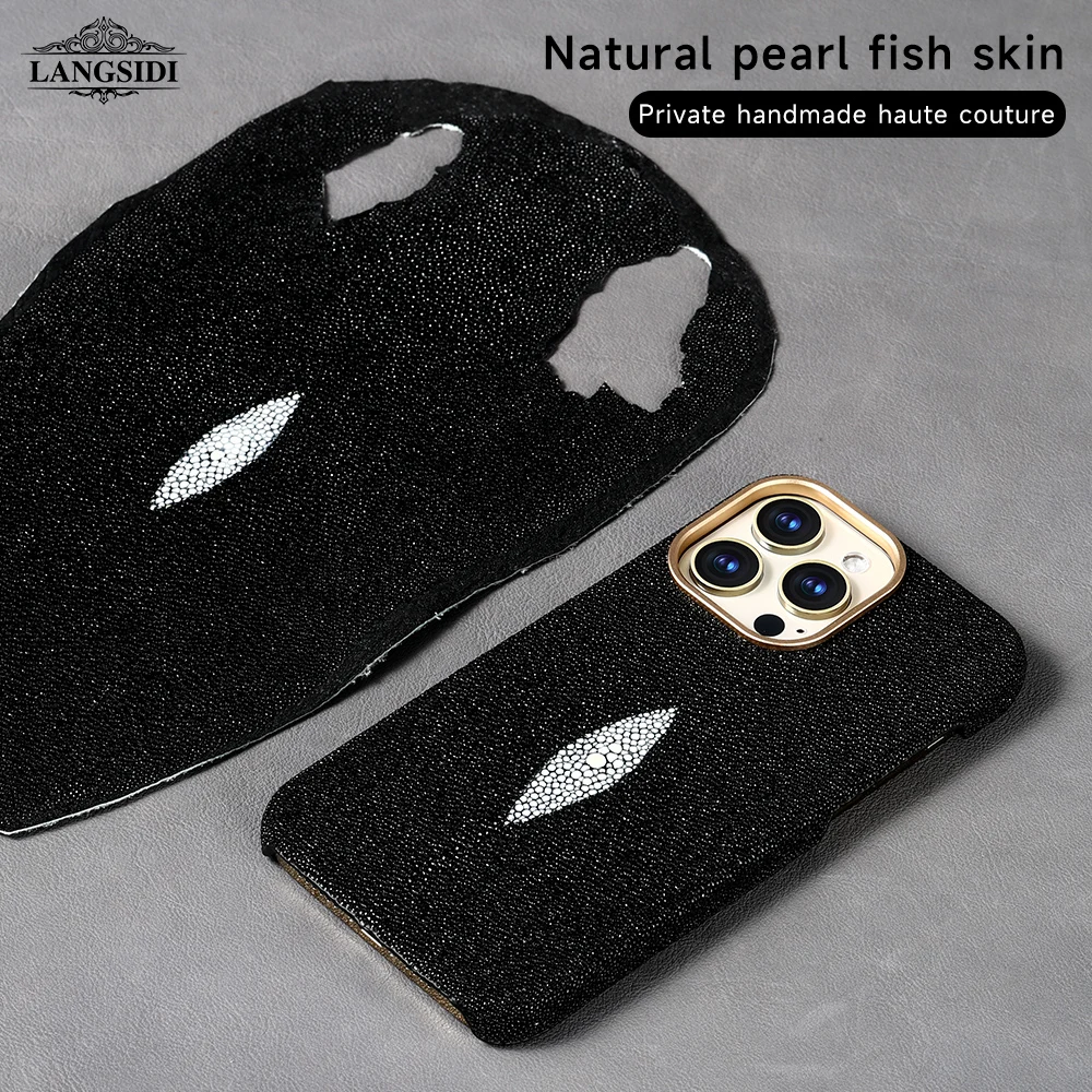 

Luxury Real leather Stingray Magnetic Shockproof case For Iphone 15 14 13 pro max 14plus cover 14pro Magsafe