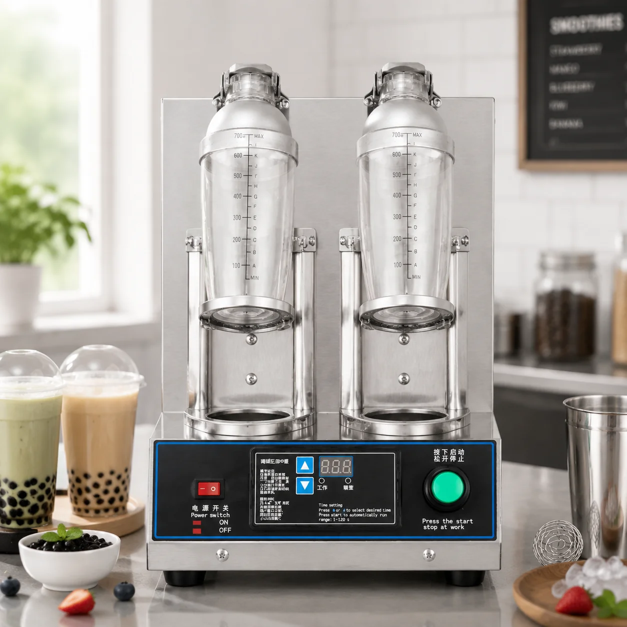 Digital Timing Single Head Milk Tea Shaker Machine Stainless Steel Bubble Tea Shaker for Commercial Catering