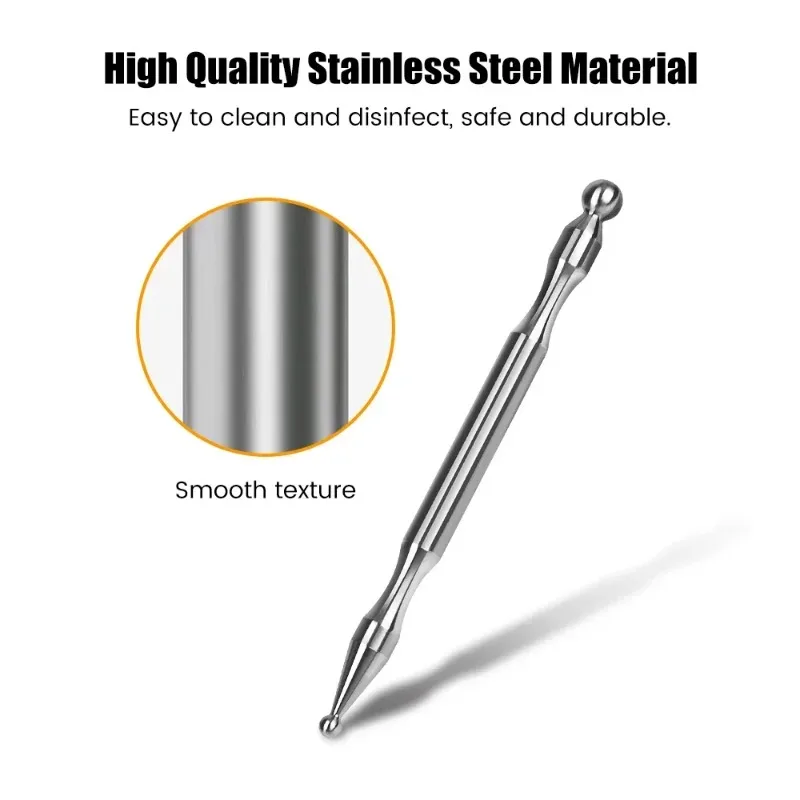 Stainless Steel Acupressure Massage Pen Dual Head Reflexology Tool Deep Tissue Meridian Massager Face Body Relaxation Therapy view 5