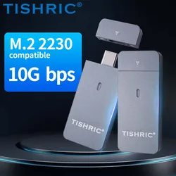TISHRIC 10Gbps 2230 SSD NVME M2 External Hard Drive Enclosure M.2 To Type C/USB 3.0 Adapter M Key Hard Disk Case/Box For Gaming