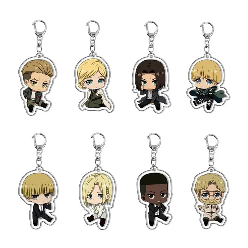 Attack on Titan Anime Levi Ackerman Eren Jaeger Keychain Cosplay Keychains Pendant Chain Key Ring Gifts