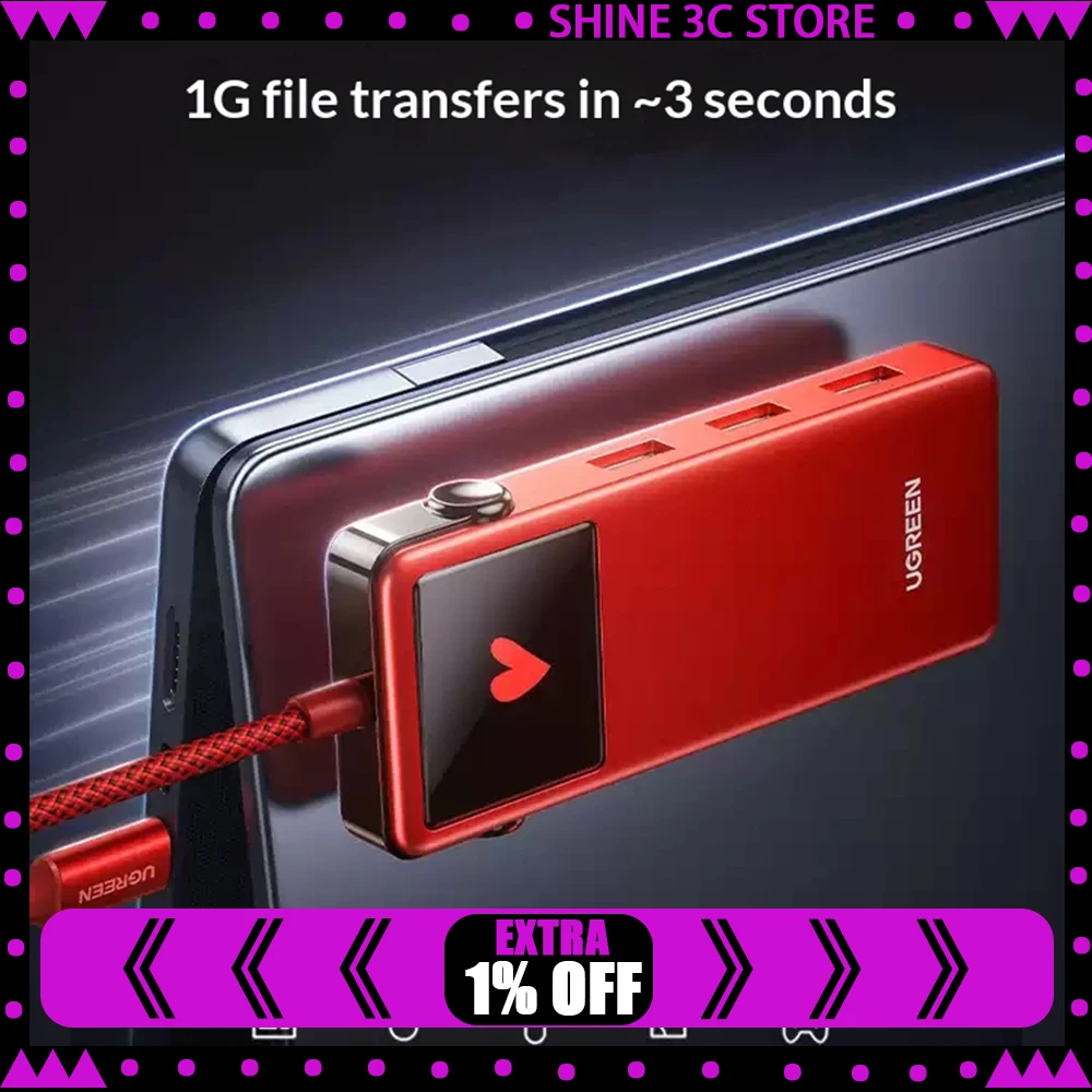 UGREEN 75214 Q PAI 5 IN 1 Expansion Dock USB Typec HDMI 4K60Hz HD Projection Screen 1g File Is Transmitted In About 3 Seconds