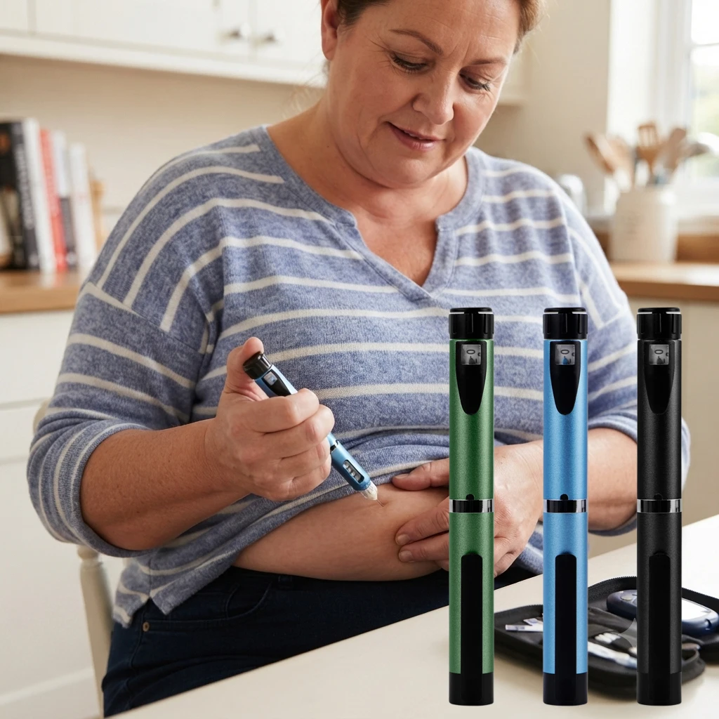 Reusable Injection Pen Compatible with 3ml Cartridges, 60 Units Peptide Pen Injector with Adjustment Precise Dose, Clear Scale