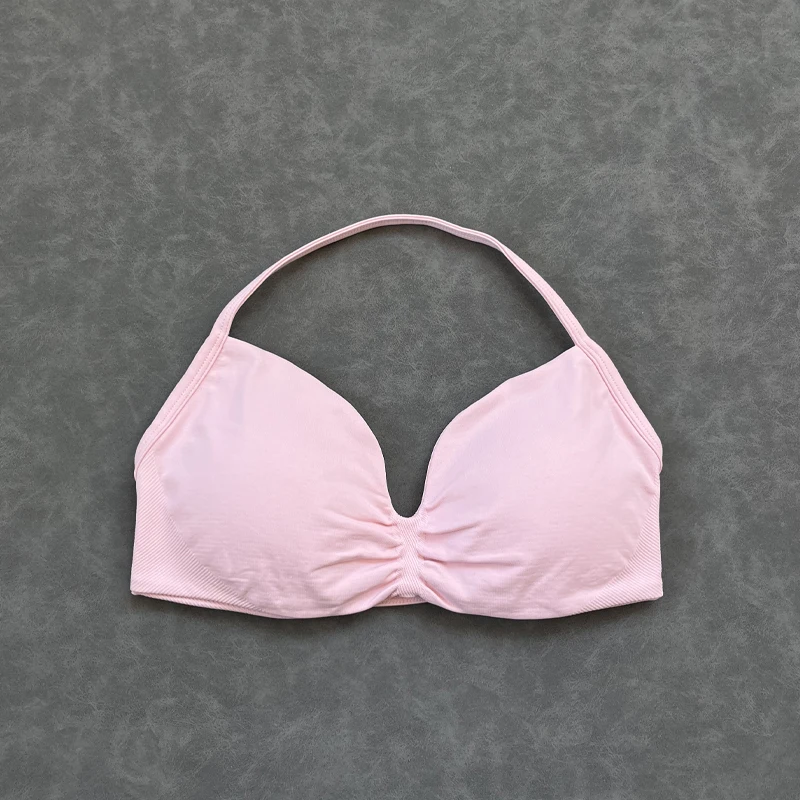 لا شعار الرياضة الصدرية مثير Strappy عارية الذراعين الرسن الصدرية مبطن اللياقة البدنية اليوغا الصدرية منخفضة دعم تجريب رياضة المحاصيل القمم رداء علوي من دون أكمام للنساء