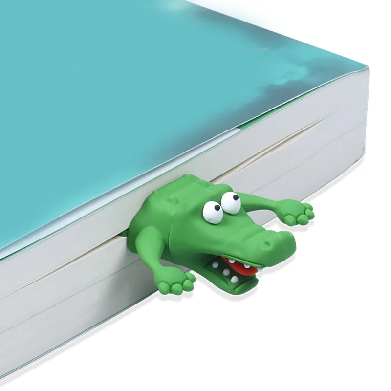 Забавная мягкая Закладка в виде животного, светящаяся, зеркальная Закладка-Аллигатор для детей, девочек, мальчиков, мужчин и женщин, прочная