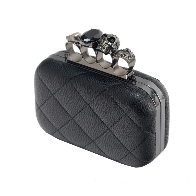 Borsa ad anello da donna di alta qualità Skeleton Skull Finger Clutch Purse borse da sera portafogli femminili