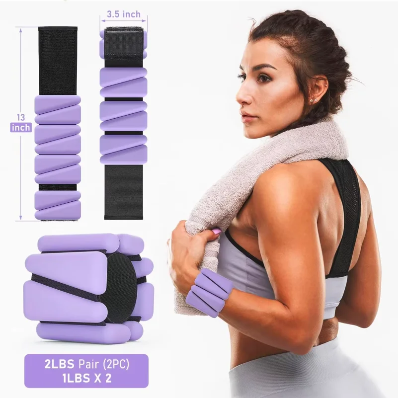 Wrist Weights, Ankle Weights for Women Men, Adjustable Wrist Weighted Bracelet for Home Gym Workout, Running, Yoga, Exercise,