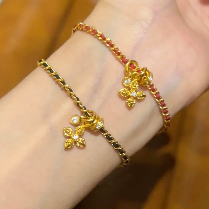 Fashion Jewelry Vintage Temperament Chain With Cord Charm Bracelet For Women Female Gifts Pretty Accessories 2024 Trend New