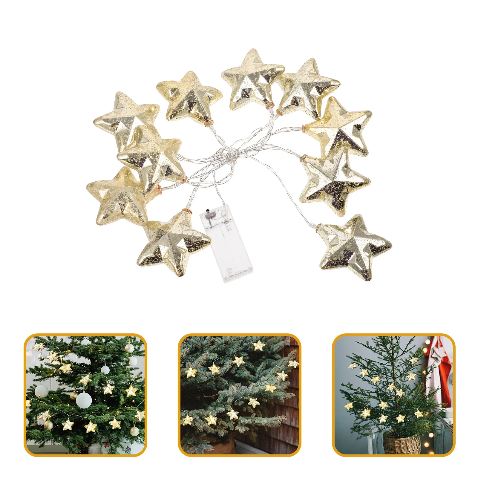1 قطعة أضواء سلسلة نجوم LED مثالية لعيد الشكر وأعياد الميلاد وحفلات الزفاف وأعياد الميلاد لهجة احتفالية أضواء سلسلة LED #4