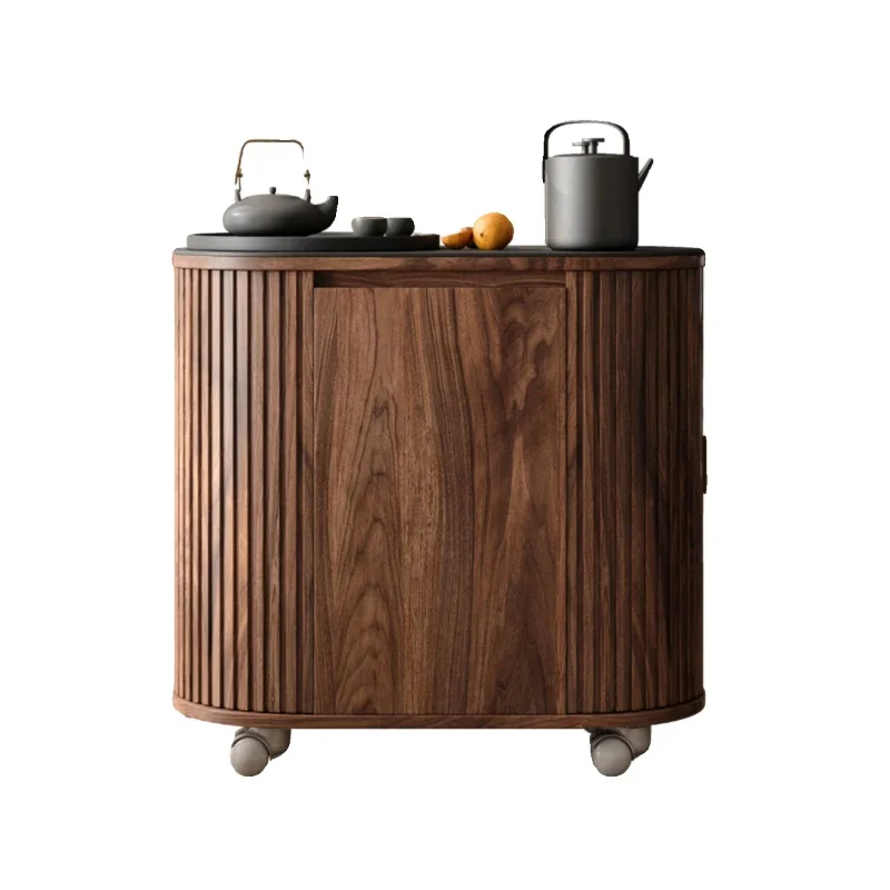 

Tea cabinet, movable tea cart, small side table can make tea, integrated fire stone
