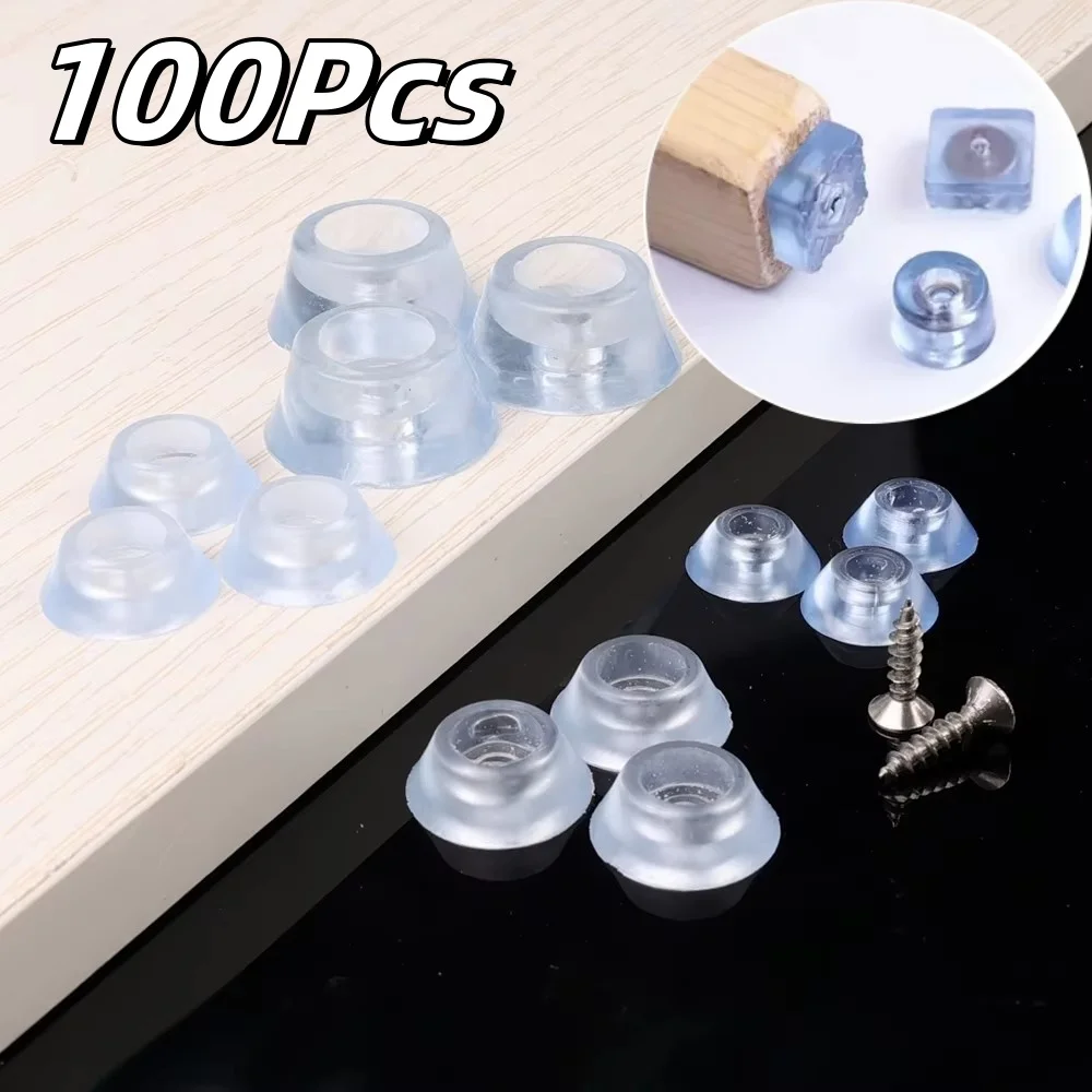 

50/100Pcs Silicone Table Leg Cover Anti-skid Chair Leg Pad Non-noise Table Feet Cap Wood Floor Protecto Furniture Parts