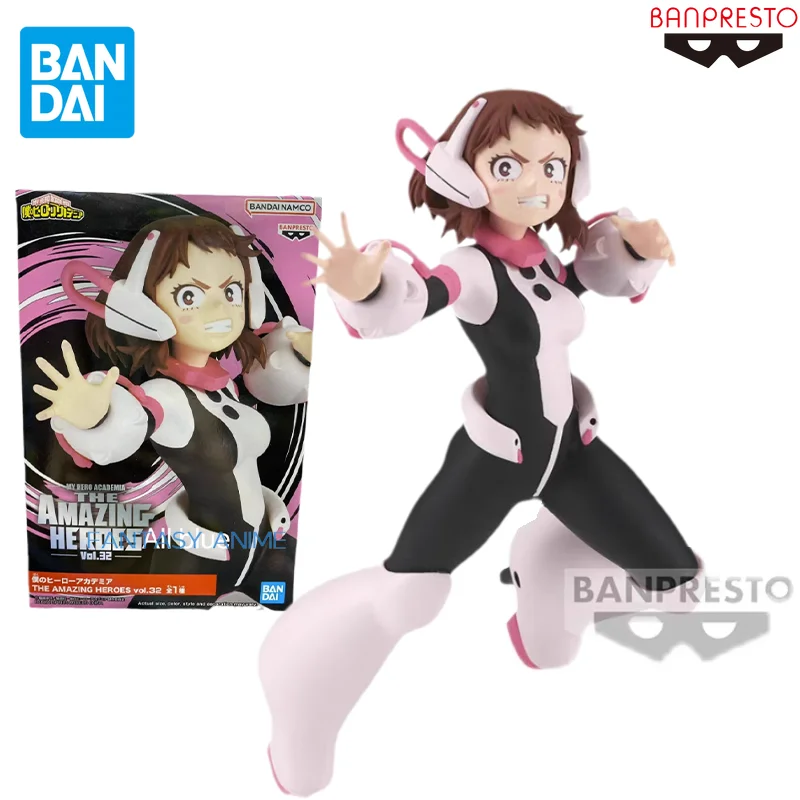 Bandai BANPRESTO Original My Hero Academia Anime Figure OCHACO URARAKA Action Figure Toys Gift Collectible Model Ornaments