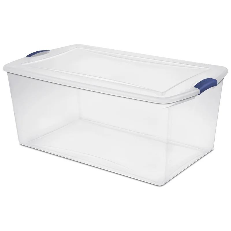

Clear Plastic Storage Bin with Latching Lid Stackable Organizing Container Blankets Clothing Seasonal Items Ideal Home Office
