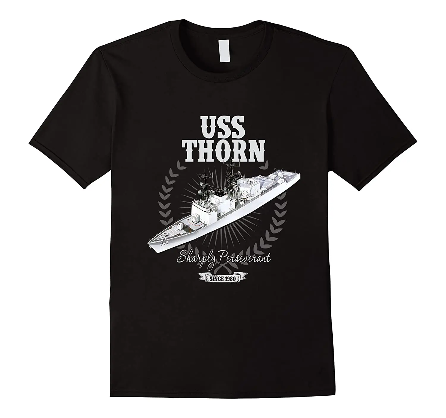 Spruance Class Destroyer USS Thorn DD-988 T-Shirt. Summer Cotton Short Sleeve O-Neck Mens T Shirt New S-3XL