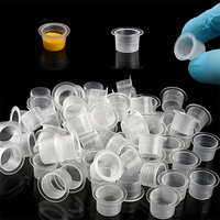 JC 100pcs Disposable Tattoo Ink Cups Plastic Pigment Clear Holder Container Caps Tattoo Permanent Makeup Microblading Supply