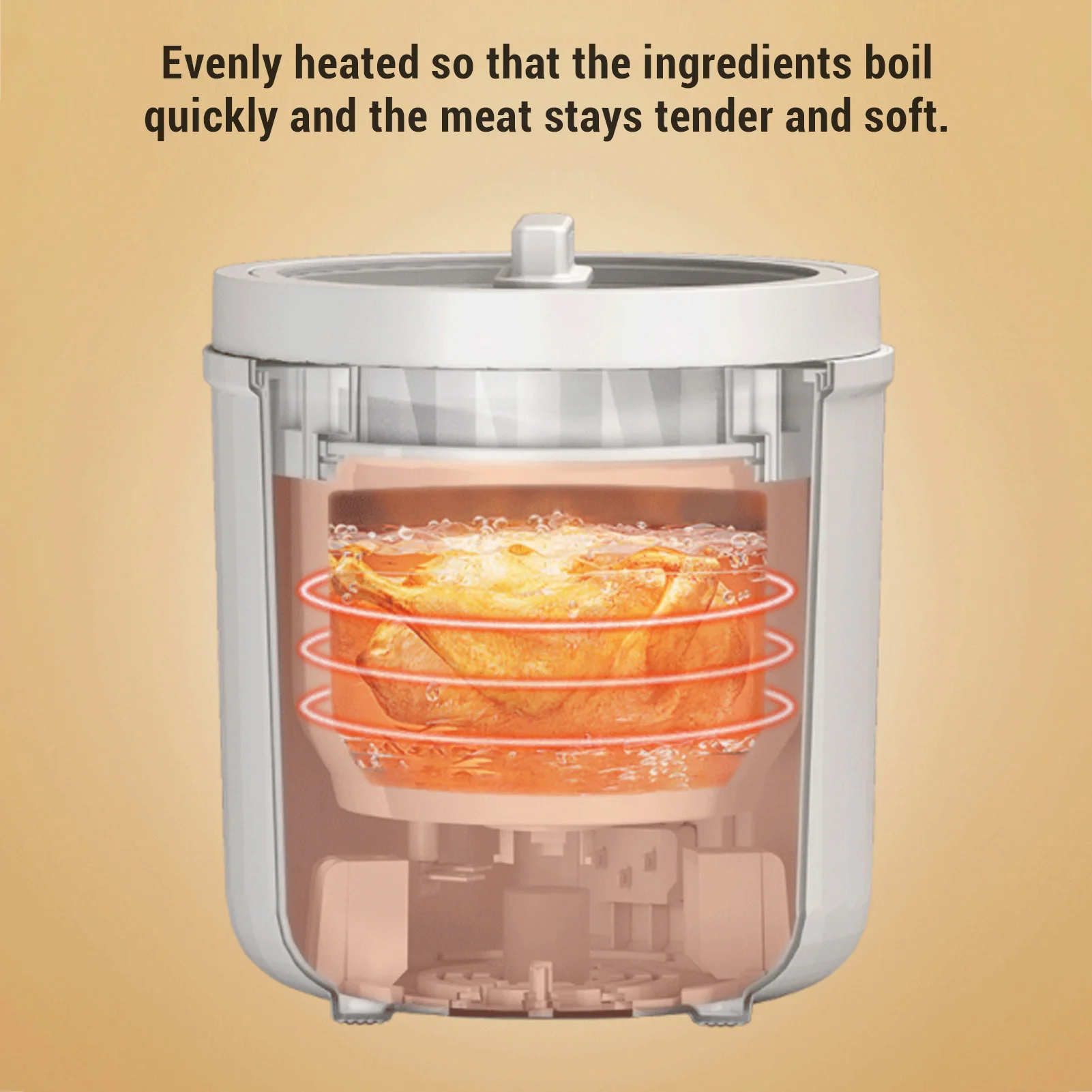 وعاء طبخ أرز صغير من الفولاذ المقاوم للصدأ متعدد الوظائف وعاء تسخين كهربائي صغير لطباخ الحساء للسفر في المكتب