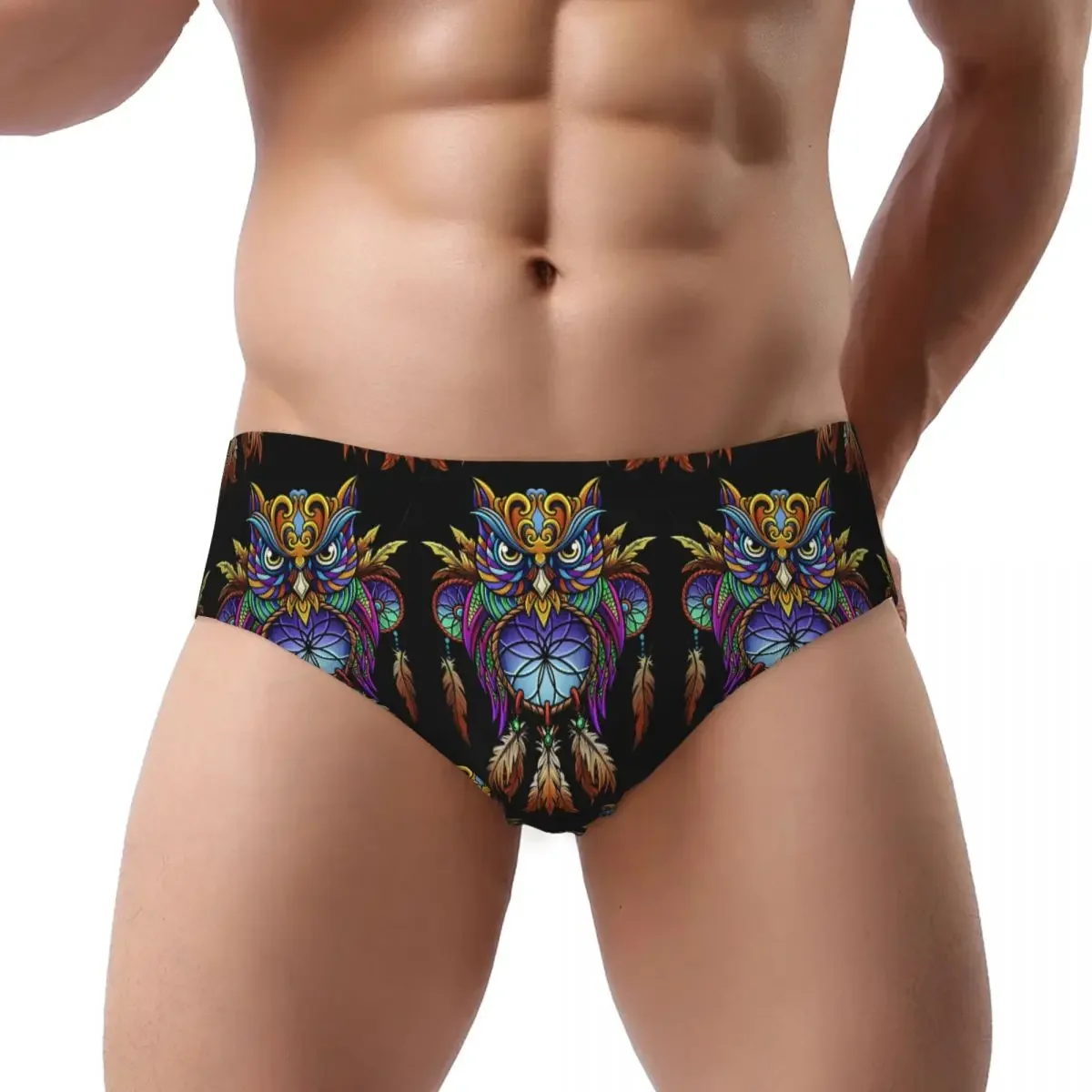 Dreamcatcher Owl Men Triangle Panties Soft Boxer Underpants Short Underwear for Homme Man Boyfriend Gifts