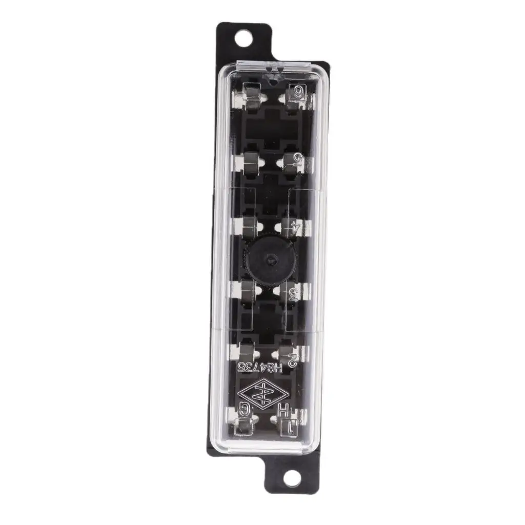 Car Universal Fuse Block 6 Way Waterproof Blade Panel Plastic Power Distribution Holder for 12V Audio Boat RV System