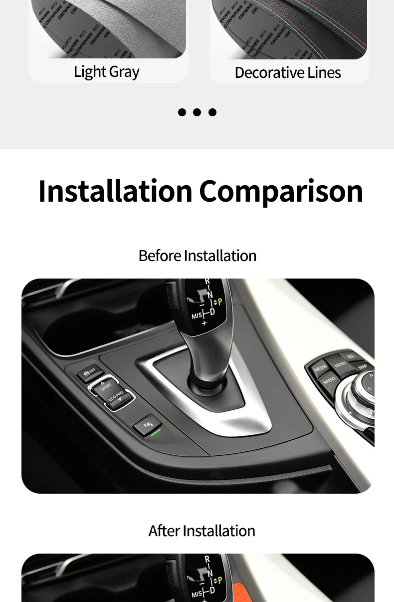 Für BMW F30 F34 F36 Getriebe Shift Control Panel Trim Rahmen Dekorative Aufkleber Aus Alcantara Auto Innen Tuning Zubehör – Detail 7