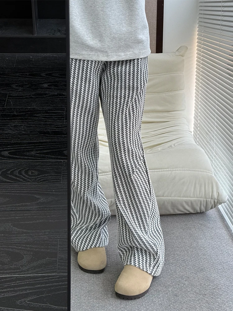 

Мужские трикотажные спортивные брюки в белую полоску, прямые повседневные брюки, осенний сезон, дышащие, удобные, модные