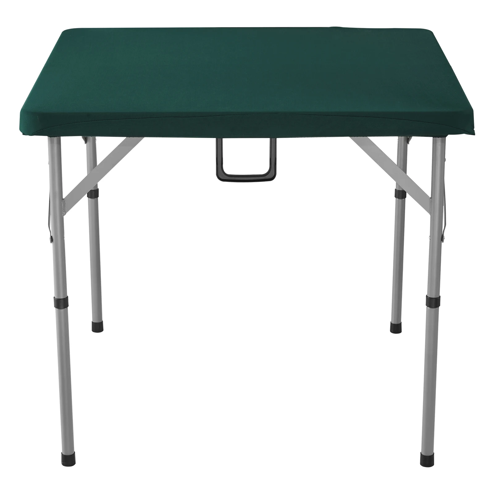 VEVOR Fold-in-Half 4 Player Card Table with Wear-Resistant Green Tabletop & Carrying Handle for Camping Picnic Party 34 x 34-in