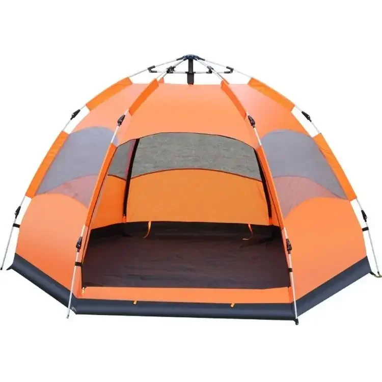 5-8 People Instant Pop Up Camping Tent Rainproof Quick Automatic Opening Hexagonal Tent For Hiking Outdoor