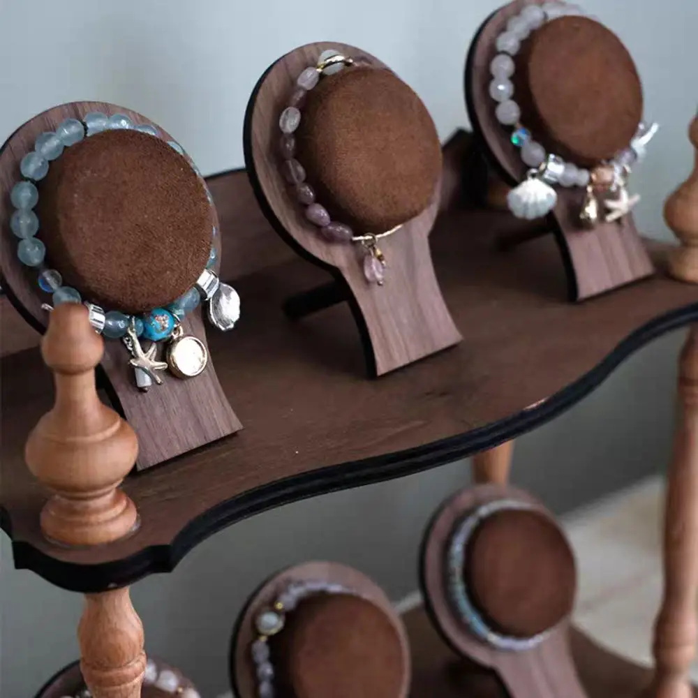 

Простой деревянный поднос для браслета, чехол для хранения ожерелья, стеллаж для выставки товаров браслетов, органайзер для украшений, подставка для ювелирных изделий для женщин