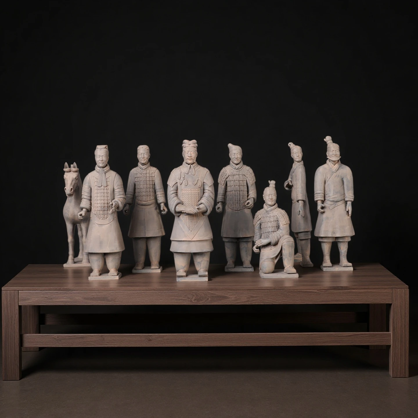 

Ancient Warrior & Horse Resin Figurine Set 8.5–12.3cm – Vintage Style Desktop Collectible Home Office Decor