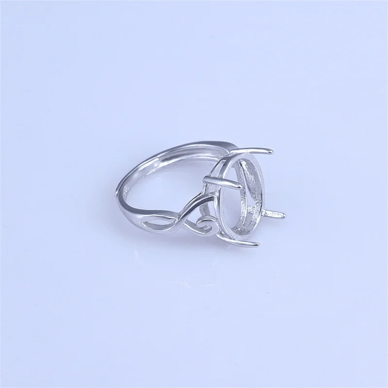 Prong Setting Multiple Sizes Gemstone S925 Sterling Silver Ring Empty DIY Support for Women Fine Charm Wedding Jewelry Wholesale