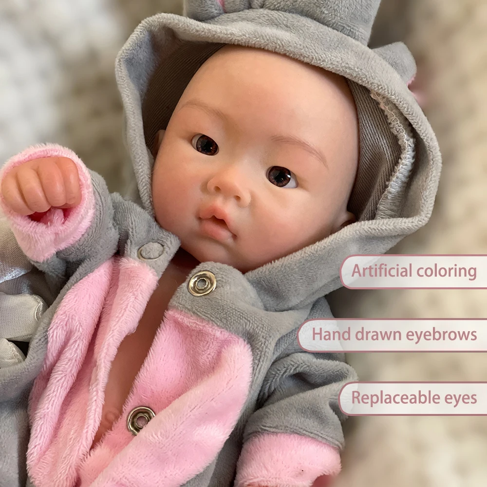 Nieuwe 1 Solid Siliconen Bebe Reborn Kaal Hadmade Soft Touch Pop 10 Inch Leuke Jongen Reborn Pasgeboren Babypop Voor Verjaardagscadeautjes