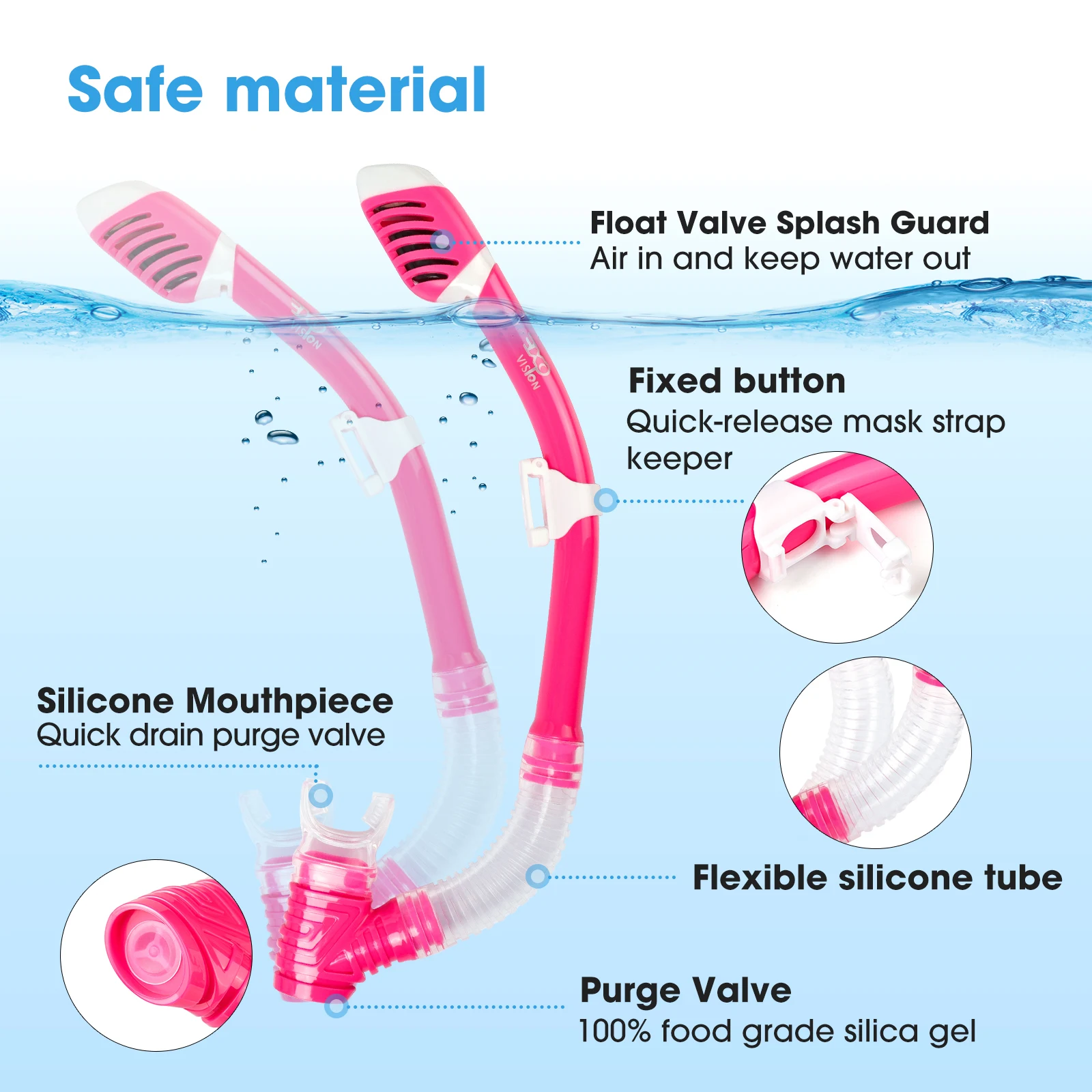Dry Top Snorkeling Set for Kids, Anti Fog, Panoramic View, Diving Mask with Snorkel, Unisex, Snorkel Equipment, Boys and Girls