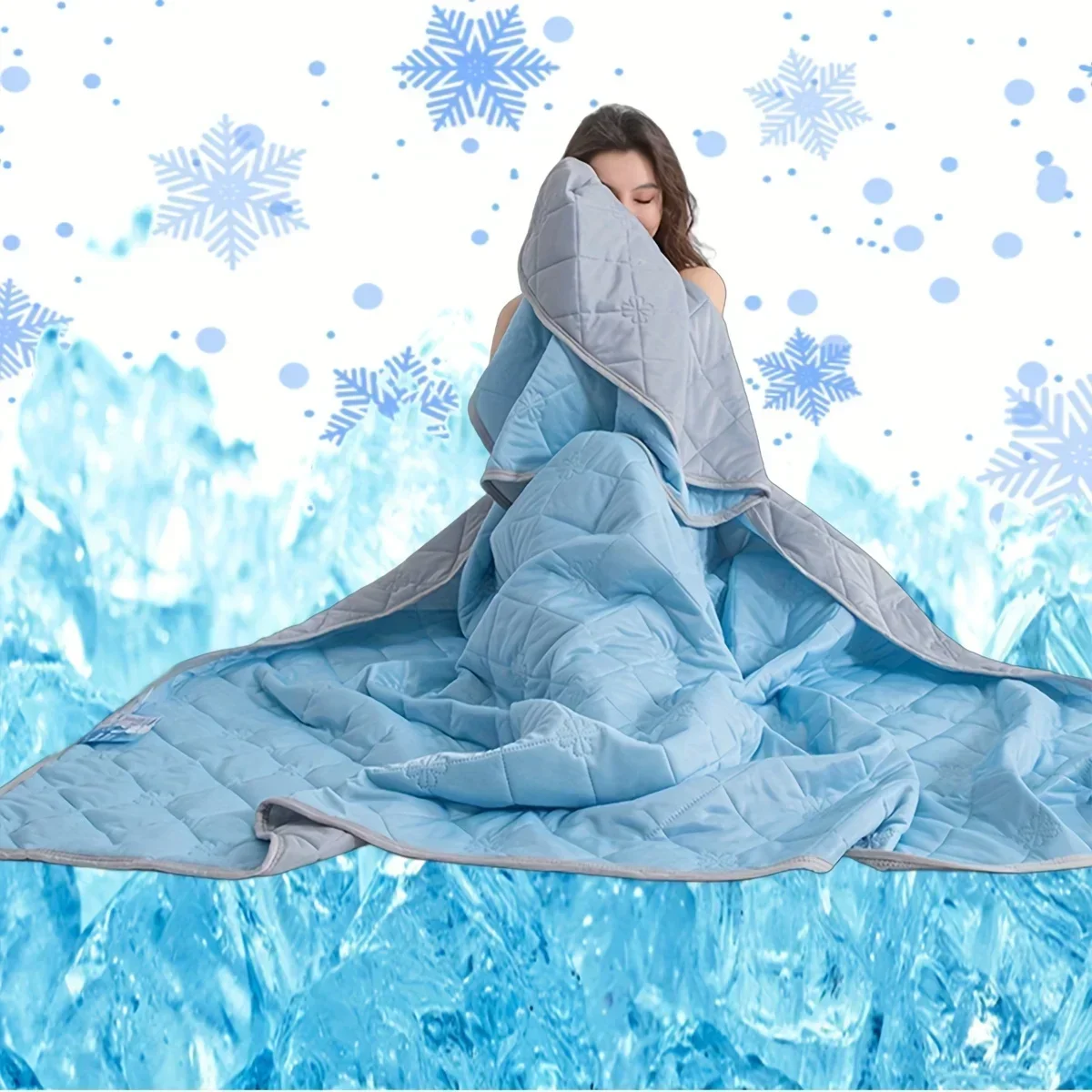 ZOCI-Summer Bed Cooling Blanket Silk Air Conditioner Quilt Is Soft, Breathable, Light, Heat Absorbing, Solid Color Pattern Quilt