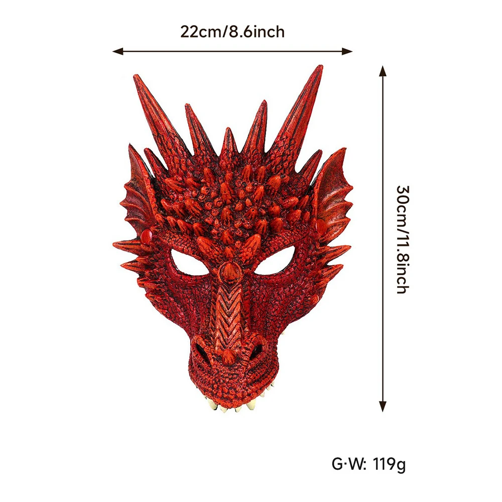 Horror Drago Maschera di Halloween Mardi Gras Festa di Carnevale Schiuma PU 3D Drago Maschera Masquerade Puntelli Cosplay Accessori di abbigliamento