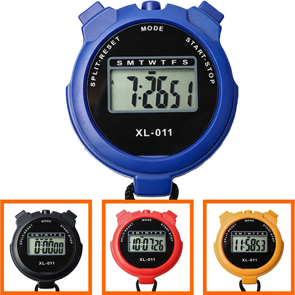 Cronômetro Digital Calendário Treinamento de Colo Fitness Display Lcd Esportes ao ar Livre Despertador Correndo Temporizador com Corda