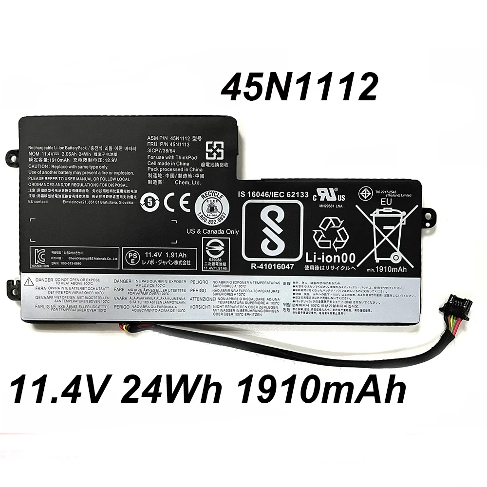 45N1110 45N1112 11.4V 24Wh Bateria Do Portátil Para Lenovo ThinkPad T440 T440S T450 T450S L450 X240 X250 X260 Series