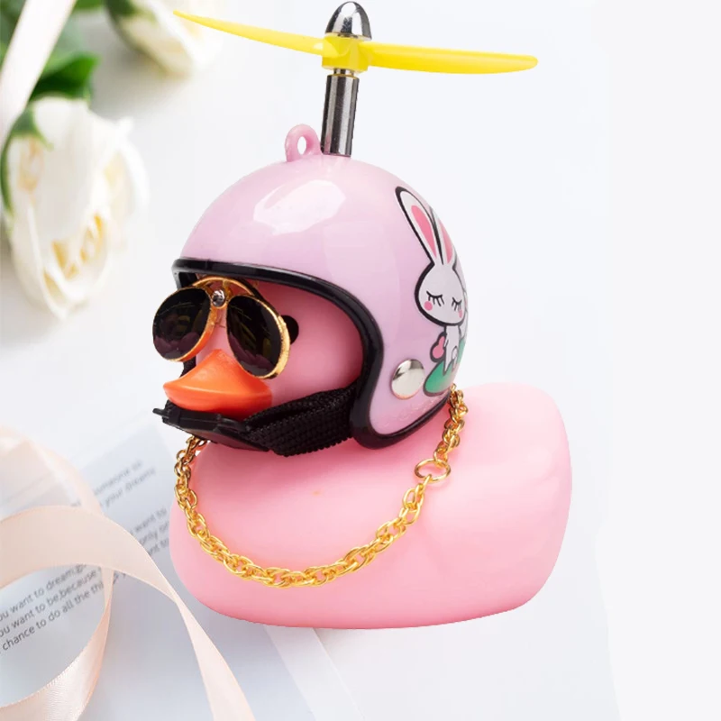 Auto süße Ente mit Helm gebrochen Wind kleine gelbe Ente Fahrrad Motorrad Helm Reiten Radfahren Dekor Auto Ornamente Zubehör – Detail 20