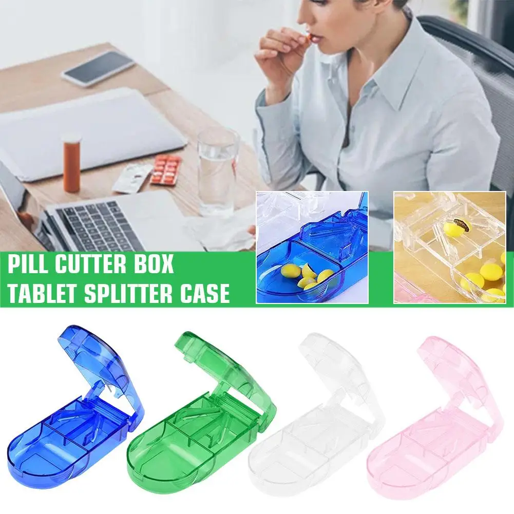 Medicine Tablet Cutter Pill Storage Box Splitter Drugs Pill Tablet Care Cutter Divider Case Storage Medicine Case Health U1D8