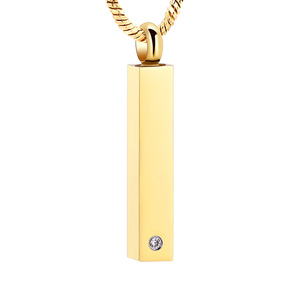 

Vertical Cuboid Bar Cremation Jewelry Urn Necklace for Ashes Memorial Pendant Necklace Ash Holder Keepsake Jewelry