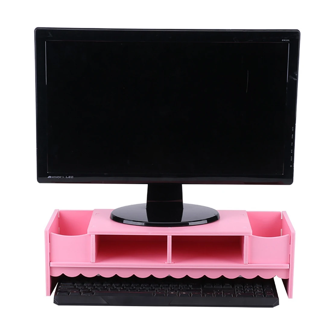 Estante elevado de Monitor para ordenador portátil, organizador de teclado, almacenamiento de escritorio, impresoras, A