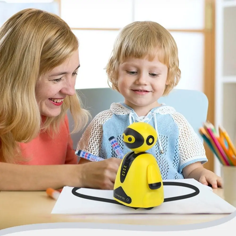 Creative Induction Cute Robot Penguin Follow Your Magic Pen to Draw Any Line Robot Sketching Robot Children's Education Toy Gift