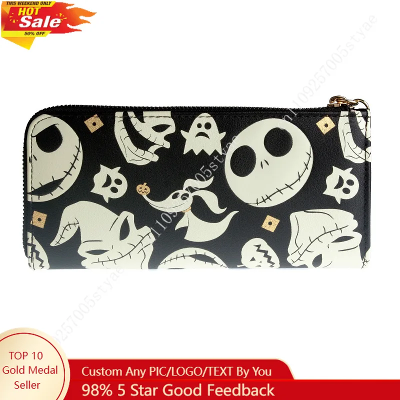 

Кошелек с тиснением «Кошмар перед Рождеством» от Disney, модный персонализированный держатель для карт, кошелек для монет