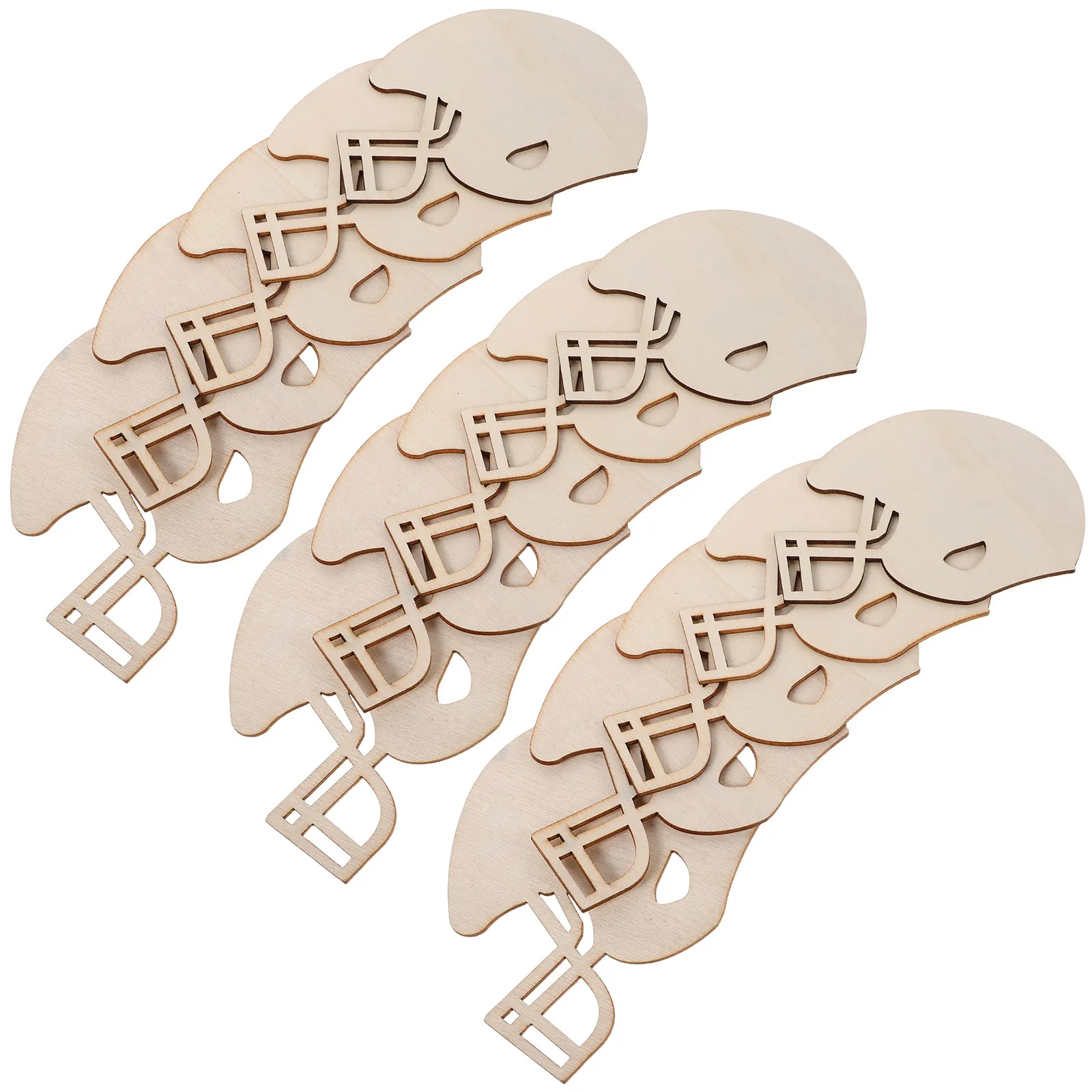 

50Pcs Wood Football Cutouts Unfinished Natural Slices for Crafts DIY Painting Decorations Themed Party Centerpiece Wall