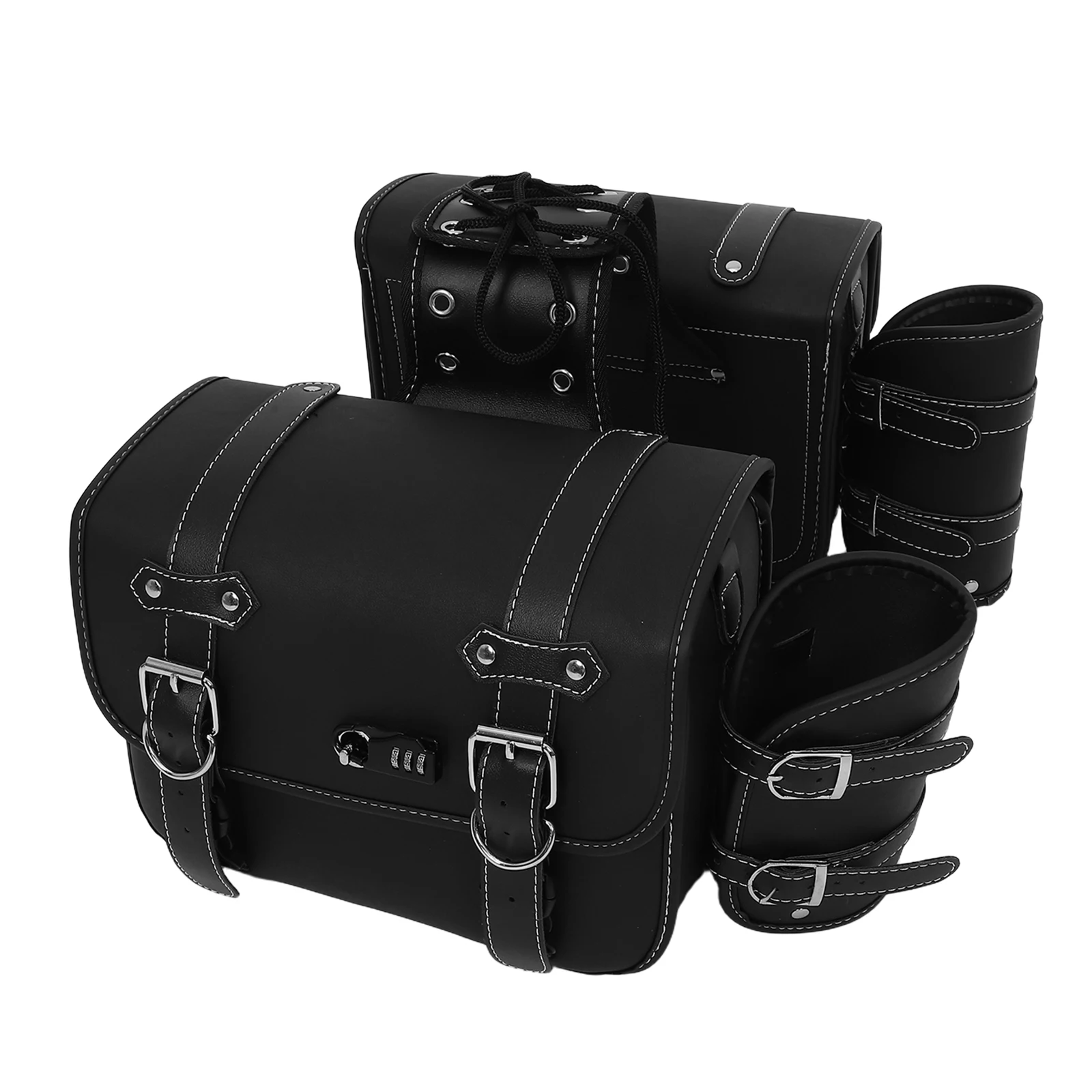 1Pair Motorcycle Hanging Side Pouch Premium Waterproof Tool Bag Universal Saddlebag Storage for Motorbike Car Bicycle