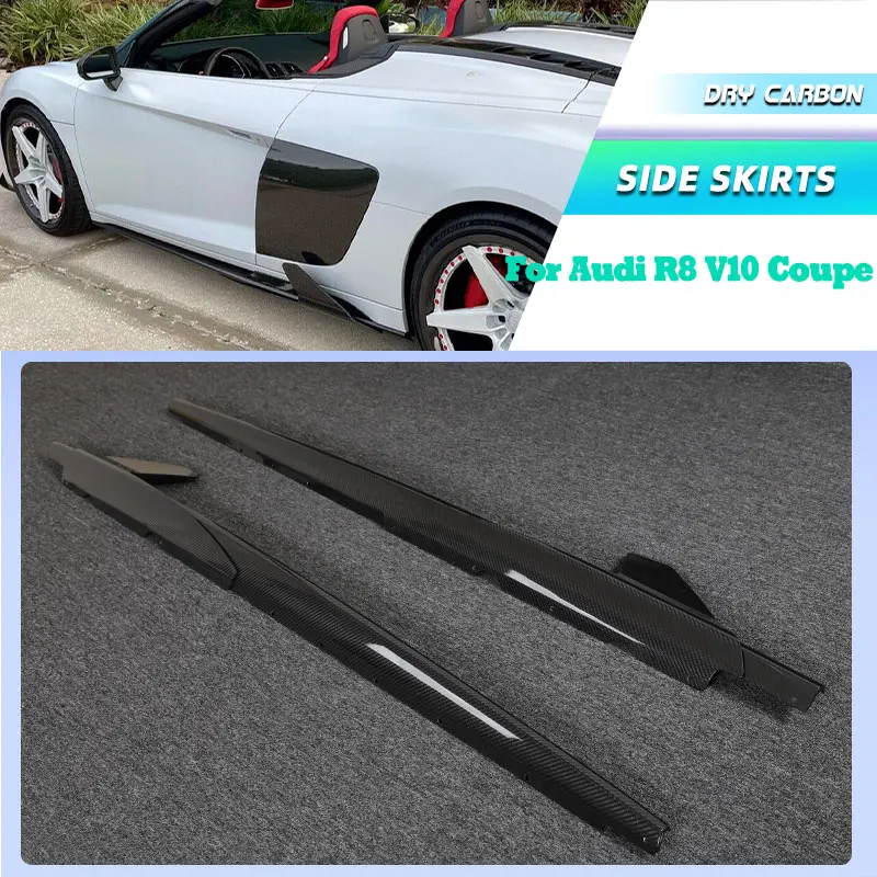 

Dry Carbon Car Side Skirts Extensions for Audi R8 V10 Coupe Convertible 2-Door 2022 2023 Racing Side Skirts Apron Lip Body Kits